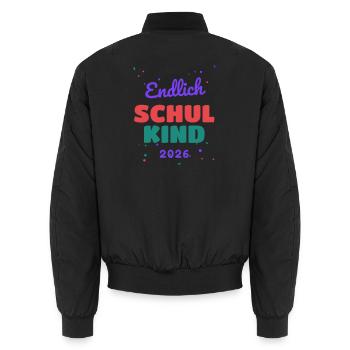 Endlich Schulkind 2026 - Einschulung Schulanfang - Unisex Bomberjacke - Schwarz - Hinten - AI Model Male 185 light (185cm)
