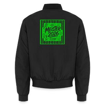 Tennis Meister 2026, Kreisliga Sieger grün - Unisex Bomberjacke - Schwarz - Hinten - AI Model Male 185 light (185cm)
