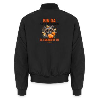 Kann Losgehen Es Eskaliert Eh Waschbär Party - Unisex Bomberjacke - Schwarz - Hinten - AI Model Male 185 light (185cm)