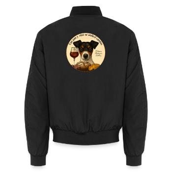 Con_pan_y_vino - Unisex Bomberjacke - Schwarz - Hinten - AI Model Male 185 light (185cm)
