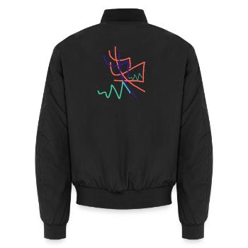 The most abstract gift in the world - Unisex Bomber Jacket - black - Back - AI Model Male 185 light (185cm)