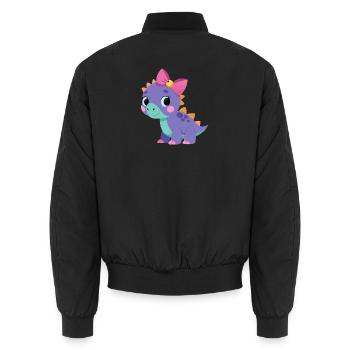 Tricératops fille - Bomber unisexe - noir - Dos - AI Model Male 185 light (185cm)