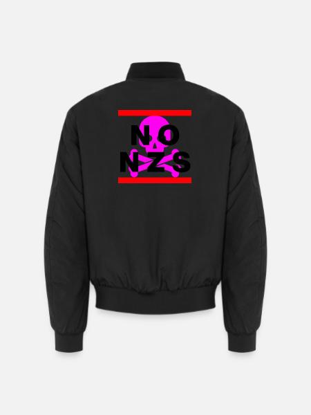 NO NZS, NIE WIEDER, ANTIFASCHISMUS, NO AFD PINK - Unisex Bomberjacke - Schwarz