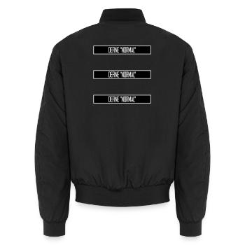 Define Normal Lustig Sarkastisch Definition Grafik - Unisex Bomberjacke - Schwarz - Hinten - AI Model Male 185 light (185cm)