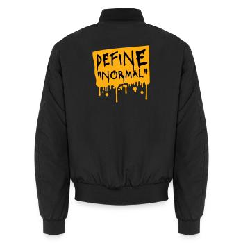 Define Normal Lustig Sarkastisch Definition Grafik - Unisex Bomberjacke - Schwarz - Hinten - AI Model Male 185 light (185cm)