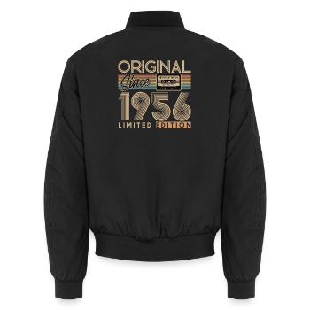 70e anniversaire, 70 ans - Bomber unisexe - noir - Dos - AI Model Male 185 light (185cm)