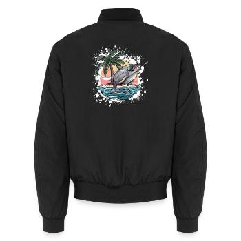Vacances d’été des dauphins - Bomber unisexe - noir - Dos - AI Model Male 185 light (185cm)