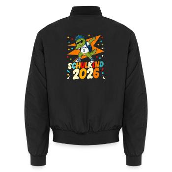 Schulanfang 2026 Einschulung Junge Mädchen Kita - Unisex Bomberjacke - Schwarz - Hinten - AI Model Male 185 light (185cm)
