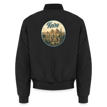 Kairo Retro Pyramiden Panorama - Unisex Bomberjacke - Schwarz - Hinten - AI Model Male 185 light (185cm)