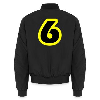6 Symbole numérique - Bomber unisexe - noir - Dos - AI Model Male 185 light (185cm)