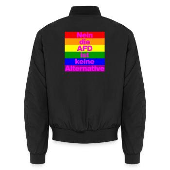 NEIN DIE AFD IST KEINE ALTERNATIVE, NO NZS, PRIDE - Unisex Bomberjacke - Schwarz - Hinten - AI Model Male 185 light (185cm)