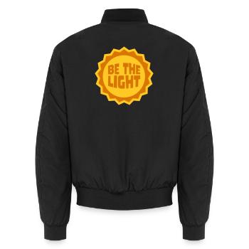Be The Light Motivierend Positivität Spruch Logo - Unisex Bomberjacke - Schwarz - Hinten - AI Model Male 185 light (185cm)