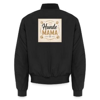 Hunde Mama Herzkreis Design - Unisex Bomberjacke - Schwarz - Hinten - AI Model Male 185 light (185cm)