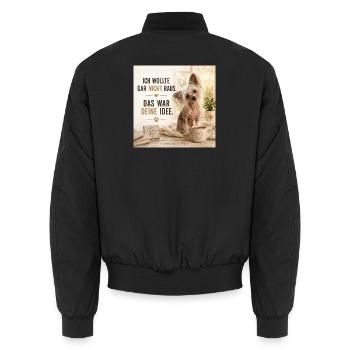 Ich Wollte Gar Nicht Raus – Hundezitat - Unisex Bomberjacke - Schwarz - Hinten - AI Model Male 185 light (185cm)