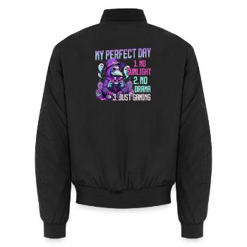 Pastel Goth Soft Goth Gaming Gamer - Bomber unisexe - noir - Dos - AI Model Male 185 light (185cm)