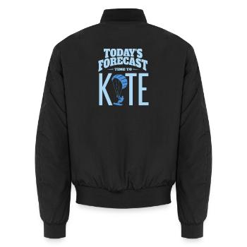 Prévisions du jour : Il est temps de kiter | Conception du kitesurf - Bomber unisexe - noir - Dos - AI Model Male 185 light (185cm)