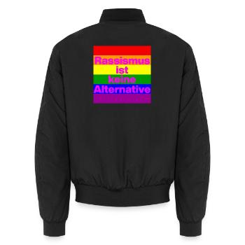 RASSISMUS IST KEINE ALTERNATIVE NIE WIEDER, NO NZS - Unisex Bomberjacke - Schwarz - Hinten - AI Model Male 185 light (185cm)