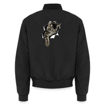 Cat lovers - Unisex Bomber Jacket - black - Back - AI Model Male 185 light (185cm)