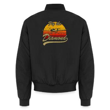 Fly the Diamond Sunset - Unisex Bomber Jacket - black - Back - AI Model Male 185 light (185cm)