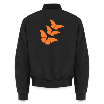 3_schmetterlinge_22 - Unisex Bomber Jacket - black - Back - AI Model Male 185 light (185cm)