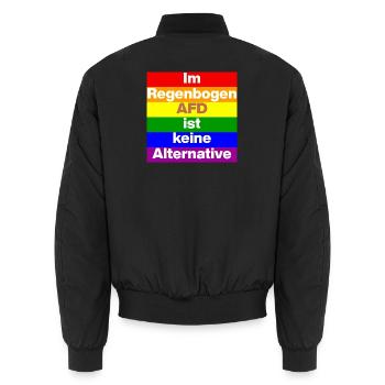 IM REGENBOGEN AFD IST KEINE ALTERNATIVE, NO NZS - Unisex Bomberjacke - Schwarz - Hinten - AI Model Male 185 light (185cm)