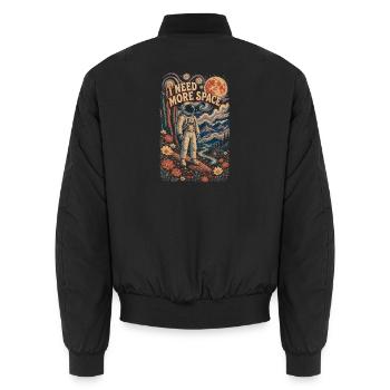 I Need More Space - Unisex Bomber Jacket - black - Back - AI Model Male 185 light (185cm)
