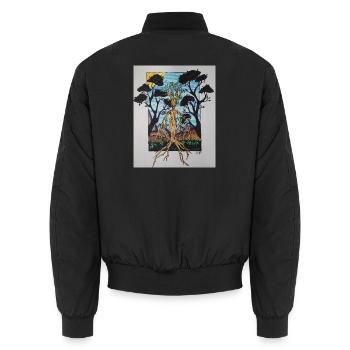 Arbre racine dans le référentiel - Bomber unisexe - noir - Dos - AI Model Male 185 light (185cm)
