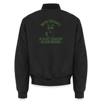 Abitur geschafft Lizenzierter Klugscheißer - Unisex Bomberjacke - Schwarz - Hinten - AI Model Male 185 light (185cm)