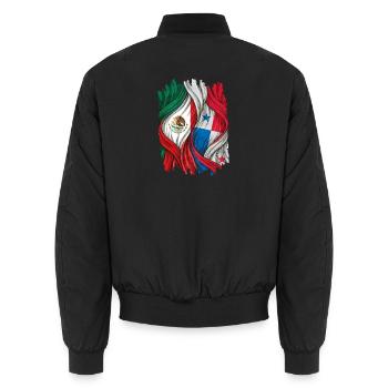 Fiers des drapeaux du Mexique et du Panama - Bomber unisexe - noir - Dos - AI Model Male 185 light (185cm)