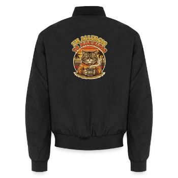 Chat, je suis allergique à Morgende - Bomber unisexe - noir - Dos - AI Model Male 185 light (185cm)