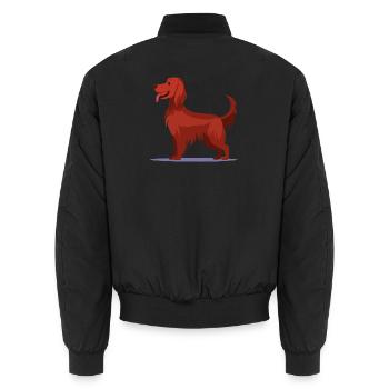 Irish Red Setter (comic) - Unisex Bomber Jacket - black - Back - AI Model Male 185 light (185cm)