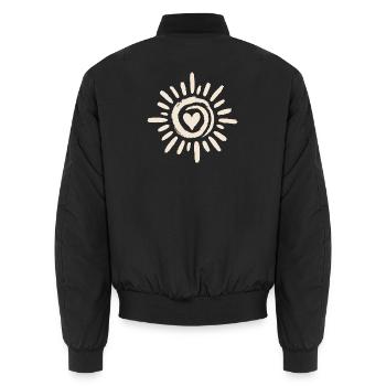 Sunheart - Unisex Bomber Jacket - black - Back - AI Model Male 185 light (185cm)