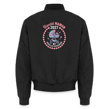 Bientôt Maman 2027 Annonce Grossesse Cadeau - Bomber unisexe - noir - Dos - AI Model Male 185 light (185cm)