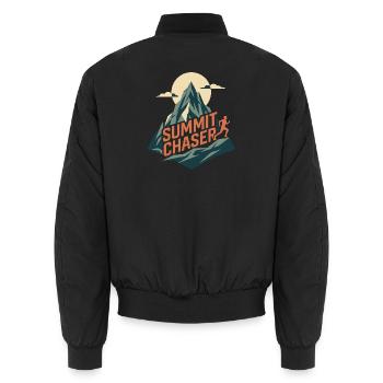 Trail Running - Summit Chaser - Unisex Bomber Jacket - black - Back - AI Model Male 185 light (185cm)