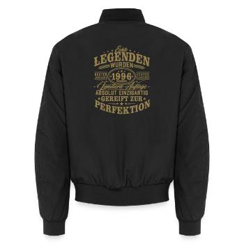 1996 Jahrgang geboren Legenden Vintage Geburtstag - Unisex Bomberjacke - Schwarz - Hinten - AI Model Male 185 light (185cm)