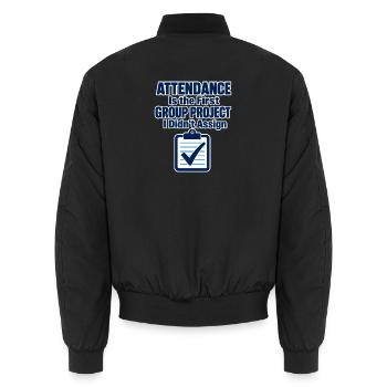 Projet de groupe drôle sur la présence des enseignants Classe J - Bomber unisexe - noir - Dos - AI Model Male 185 light (185cm)