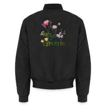 Gartenexpertin  - Unisex Bomberjacke - Schwarz - Hinten - AI Model Male 185 light (185cm)