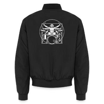Da Vinci Batteur Vitruvian Musicien - Bomber unisexe - noir - Dos - AI Model Male 185 light (185cm)