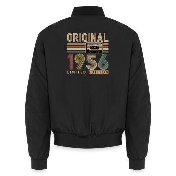 70e anniversaire, 70 ans - Bomber unisexe - noir - Dos - AI Model Male 185 light (185cm)