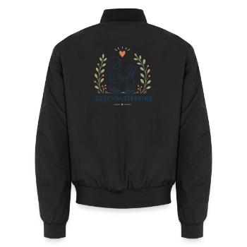 Geschwisterkind Geschwister Liebe - Unisex Bomberjacke - Schwarz - Hinten - AI Model Male 185 light (185cm)