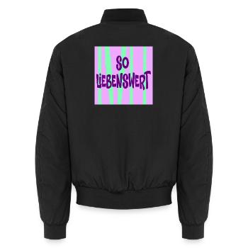 Freundin Liebenswert - Unisex Bomberjacke - Schwarz - Hinten - AI Model Male 185 light (185cm)
