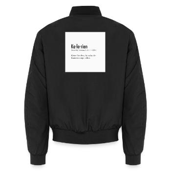 Kalorien Definition Poster – Lustiger Spruch - Unisex Bomberjacke - Schwarz - Hinten - AI Model Male 185 light (185cm)