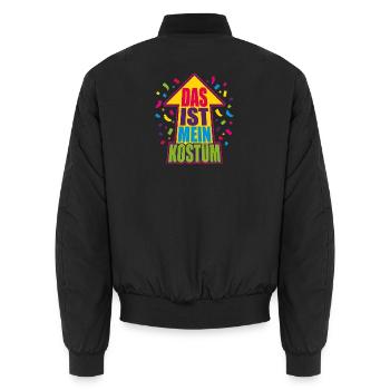 Das ist mein Kostüm – Bunter Faschings-Pfeil - Unisex Bomberjacke - Schwarz - Hinten - AI Model Male 185 light (185cm)