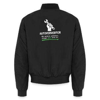 Autoverwerter - wo andere aufhören fangen wir an! - Unisex Bomberjacke - Schwarz - Hinten - AI Model Male 185 light (185cm)