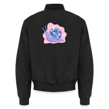 Discokugel-Schnecke - Unisex Bomberjacke - Schwarz - Hinten - AI Model Male 185 light (185cm)