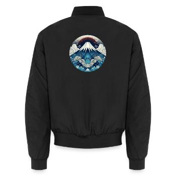 Fuji Dream - Unisex Bomber Jacket - black - Back - AI Model Male 185 light (185cm)