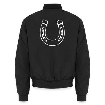 Cavalier cadeau pour l’équitation à cheval - Bomber unisexe - noir - Dos - AI Model Male 185 light (185cm)