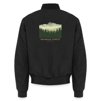 Bavarian Forest | Vintage National Park - Unisex Bomber Jacket - black - Back - AI Model Male 185 light (185cm)