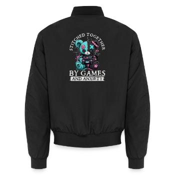 Pastel Goth Soft Goth Gaming Gamer - Bomber unisexe - noir - Dos - AI Model Male 185 light (185cm)