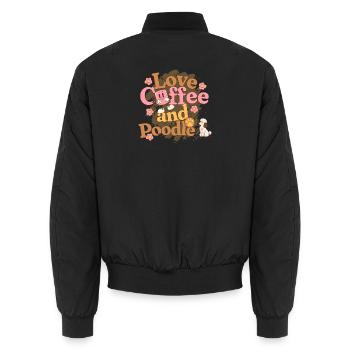 Love coffee and Poodle - Amour Café et Caniche - Bomber unisexe - noir - Dos - AI Model Male 185 light (185cm)